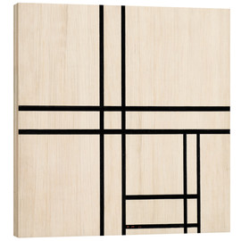 Cuadro de madera  Composición en blanco y negro - Piet Mondriaan