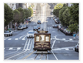 Póster Tram in California street, San Francisco, USA