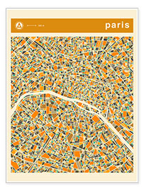 Póster Paris Map