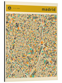 Cuadro de aluminio  Mapa de Madrid - Jazzberry Blue