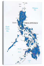 Lienzo  Mapa de Filipinas (inglés)