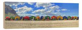 Cuadro de madera  Coloridas casas de playa en Muizenberg - HADYPHOTO