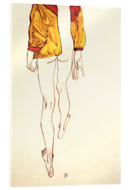 Cuadro de metacrilato  Semidesnudo con chaqueta marrón - Egon Schiele