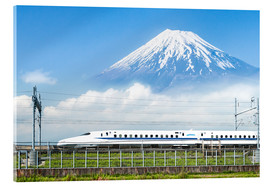 Cuadro de metacrilato  Monte Fuji y tren de alta velocidad - Jan Christopher Becke