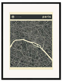 Impresión de arte enmarcada  PARIS CITY MAP - Jazzberry Blue