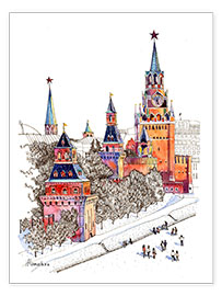 Póster  Kremlin, Red Square, Moscow - Anastasia Mamoshina