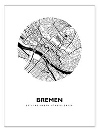 Póster  Mapa de la ciudad de Bremen - 44spaces