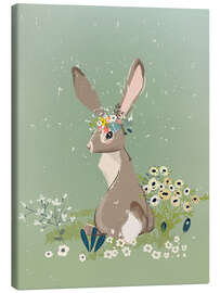 Lienzo  Conejo con flores silvestres - Eve Farb