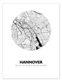 Póster  Mapa de la ciudad de Hannover - 44spaces