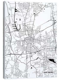 Lienzo  Dortmund Germany Map - Main Street Maps