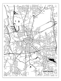 Póster  Dortmund Germany Map - Main Street Maps