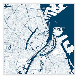 Póster  Mapa de la ciudad de Copenhague - 44spaces