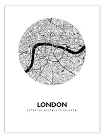 Póster Mapa de la ciudad de Londres
