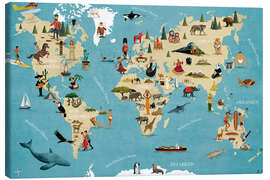 Lienzo  Mapa del mundo con animales - coico