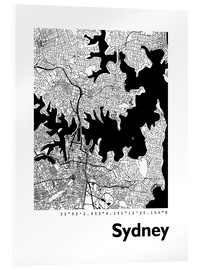Cuadro de metacrilato  Mapa de la ciudad de Sydney - 44spaces