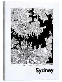 Lienzo  Mapa de la ciudad de Sydney - 44spaces