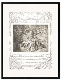 Impresión de arte enmarcada  Job y sus hijas - William Blake