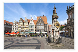 Póster  Historic Market Square in Bremen with Roland Statue - Jan Christopher Becke
