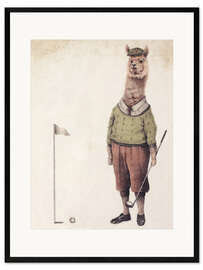 Impresión de arte enmarcada  Lama golfista - Mike Koubou