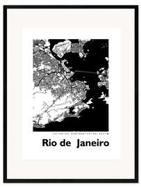 Impresión de arte enmarcada  Mapa de la ciudad de Río de Janeiro - 44spaces