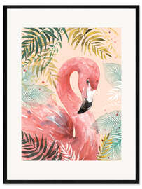Impresión de arte enmarcada  Flamenco en la jungla - Di Brookes