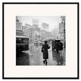 Impresión de arte enmarcada  Times Square en un día lluvioso en 1944 - Christian Müringer