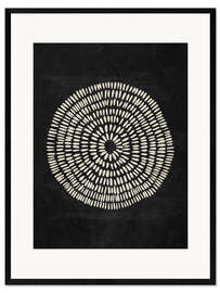 Impresión de arte enmarcada  Abstract black circle - Olga Telnova