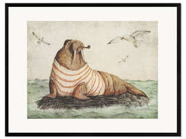 Impresión de arte enmarcada  Sailor Walrus - Mike Koubou